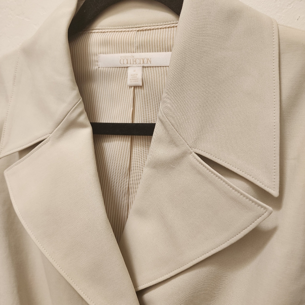 Nordstrom Collection Cotton Belted Trench Coat , Medium - Picture 4 of 7